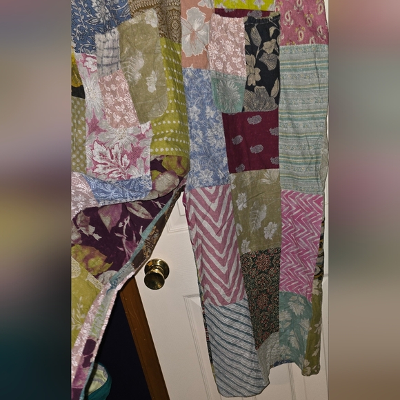 Women's Pol S Oversized Colorful Patchwork Jumpsuit Boho Cottagecore - Picture 2 of 6